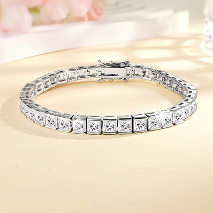 Elegant Crystal Square-Cut Bracelet