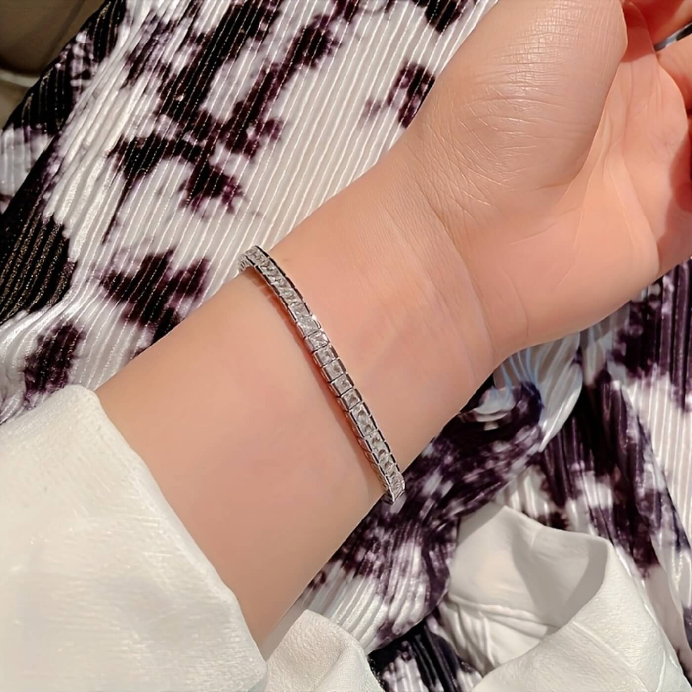 Elegant Crystal Square-Cut Bracelet