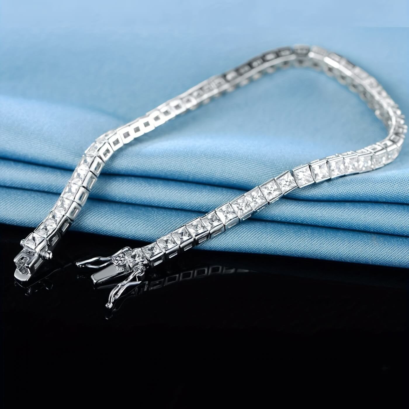 Elegant Crystal Square-Cut Bracelet