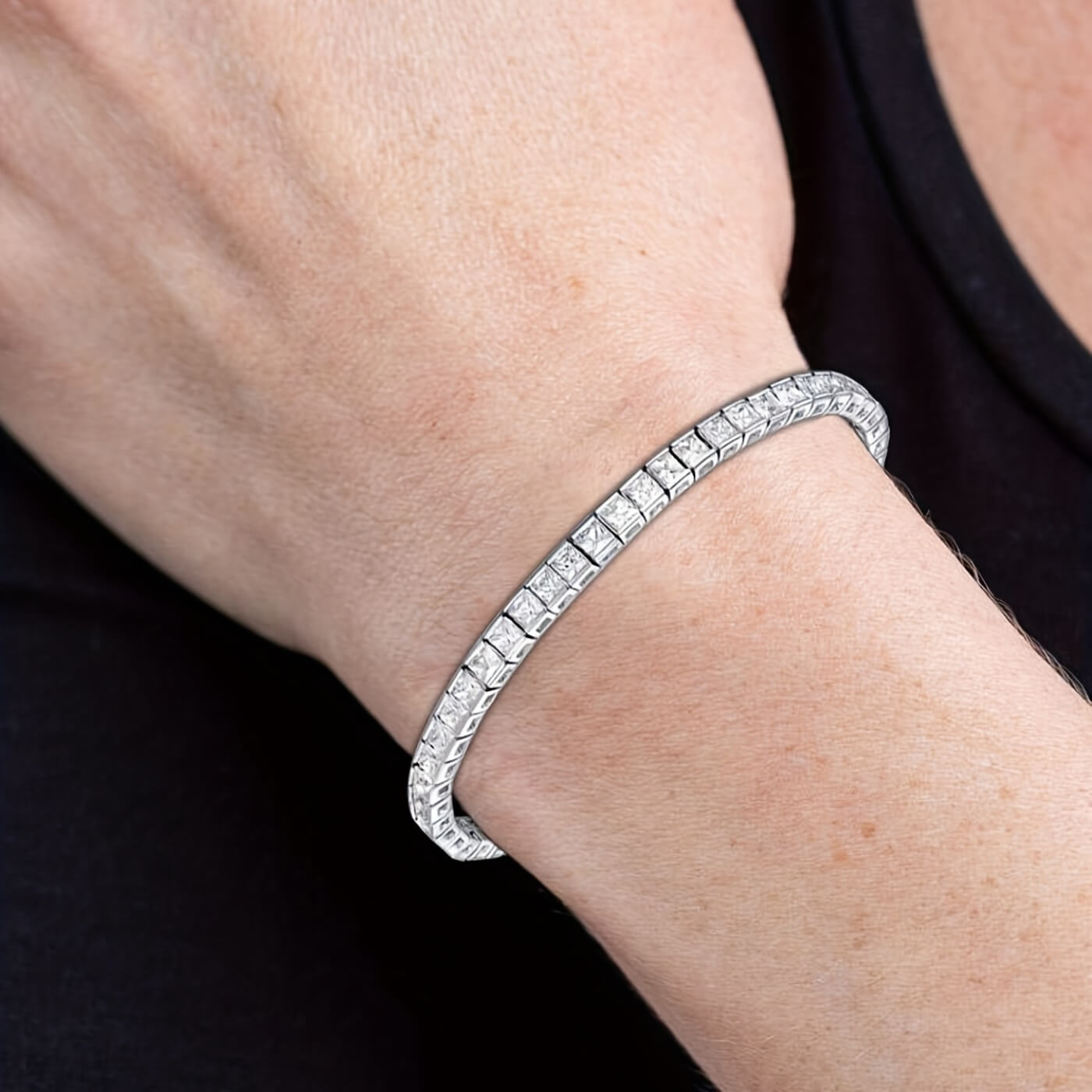 Elegant Crystal Square-Cut Bracelet