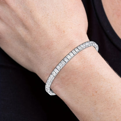 Elegant Crystal Square-Cut Bracelet