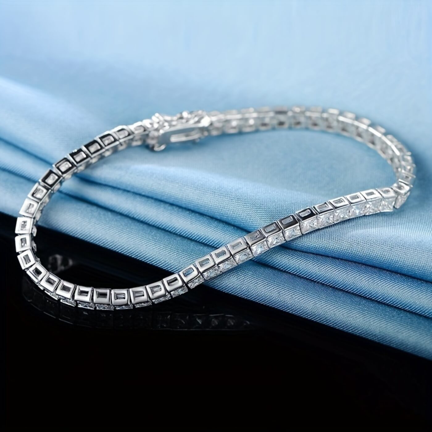 Elegant Crystal Square-Cut Bracelet