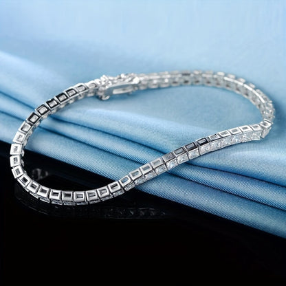 Elegant Crystal Square-Cut Bracelet