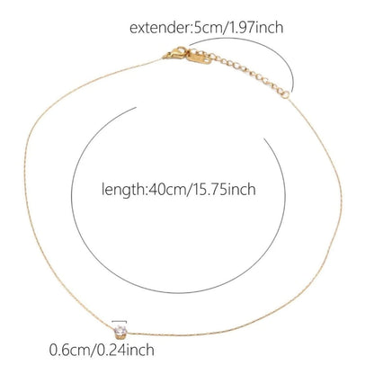 Elegant Diamond-Style Minimal Necklace