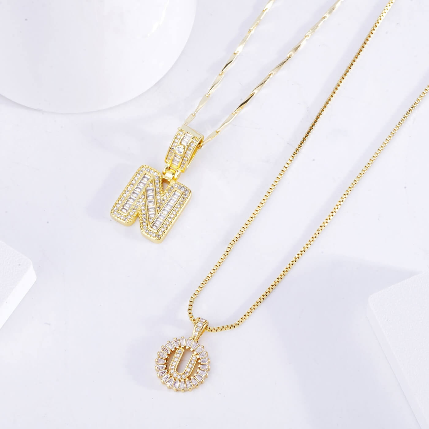 Elegant Diamond Accent Initial Necklace