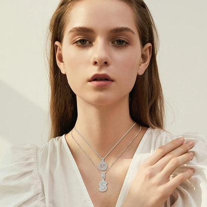 Elegant Diamond Accent Initial Necklace