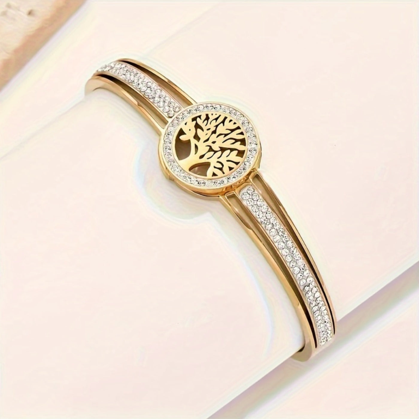 Elegant Diamond Tree Emblem Bracelet