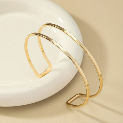 Elegant Dual Band Open Cuff Bracelet