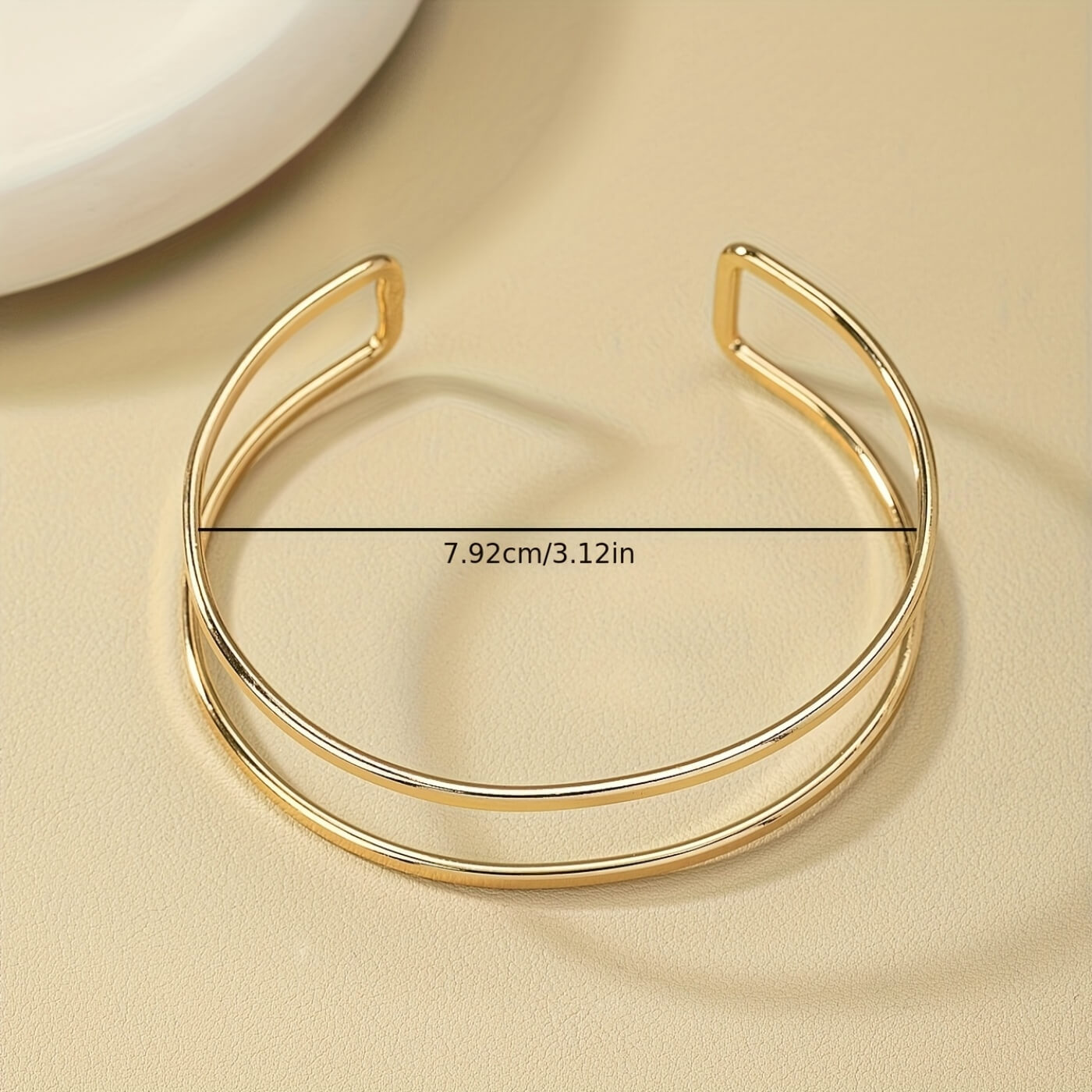Elegant Dual Band Open Cuff Bracelet