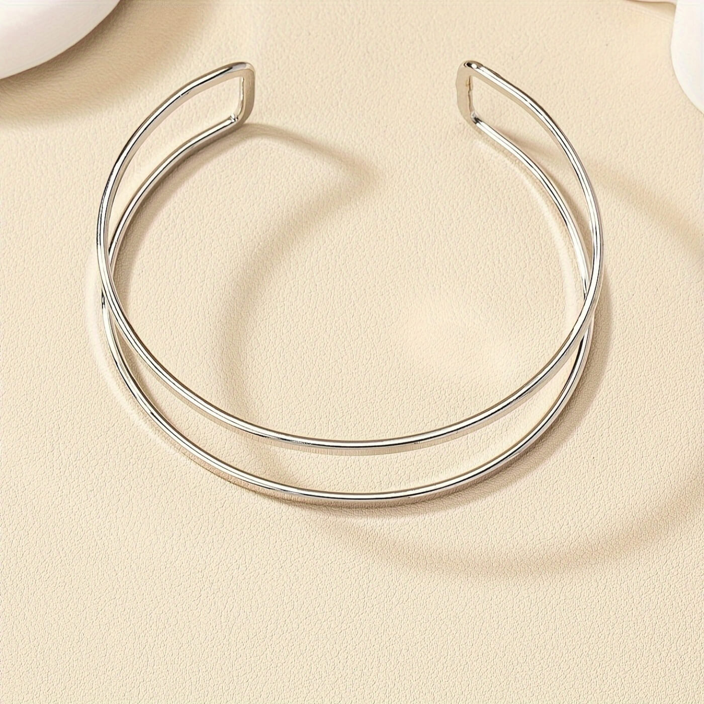 Elegant Dual Band Open Cuff Bracelet