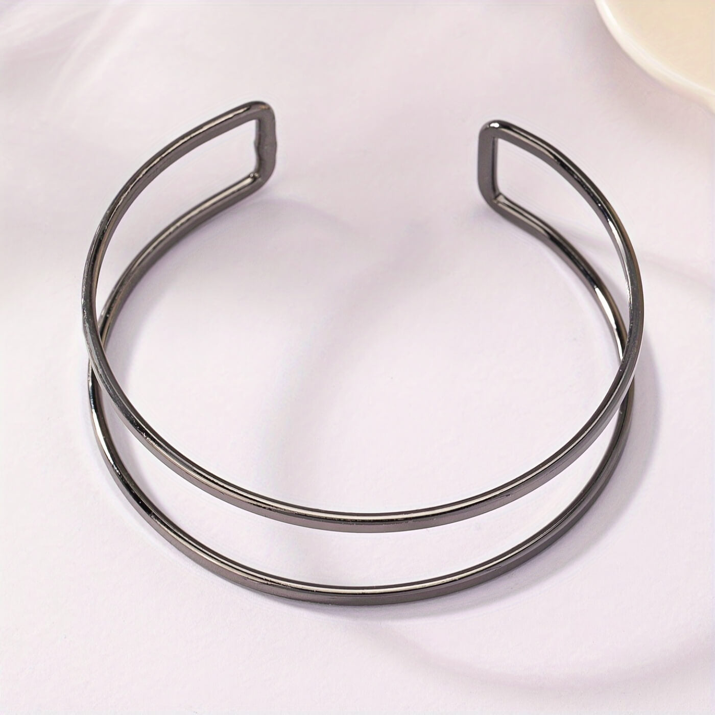 Elegant Dual Band Open Cuff Bracelet