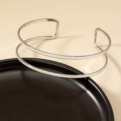 Elegant Dual Band Open Cuff Bracelet
