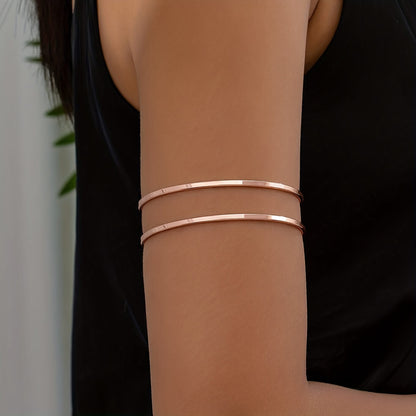 Elegant Dual Band Open Cuff Bracelet