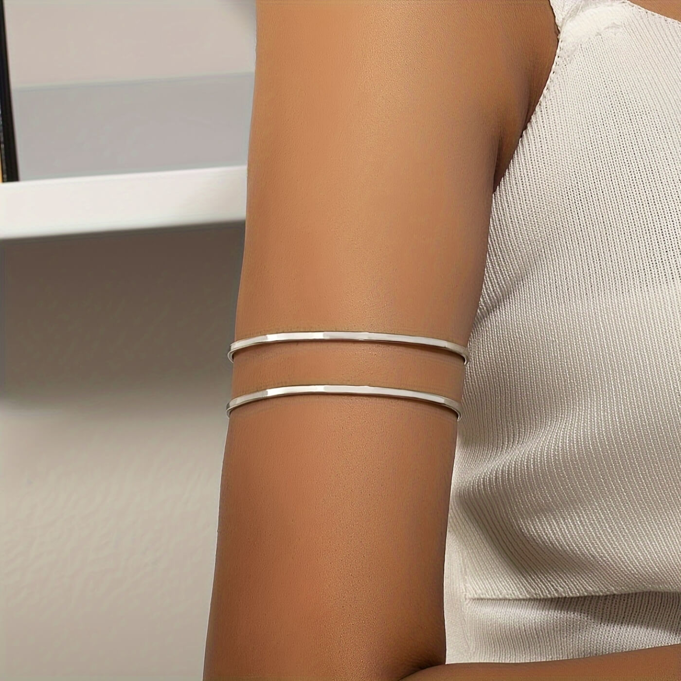 Elegant Dual Band Open Cuff Bracelet