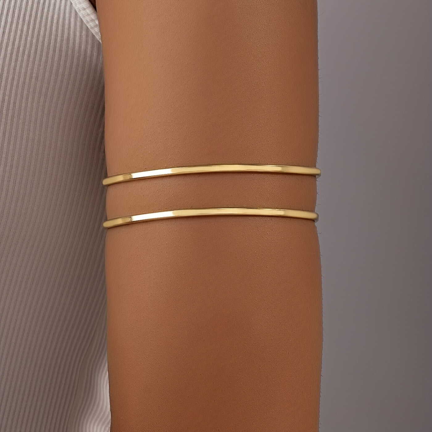 Elegant Dual Band Open Cuff Bracelet
