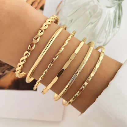 Elegant Gold Bangle Bracelet Set