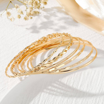 Elegant Gold Bangle Bracelet Set