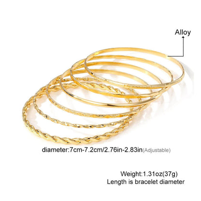 Elegant Gold Bangle Bracelet Set