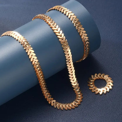 Elegant Gold Chevron Jewelry Set