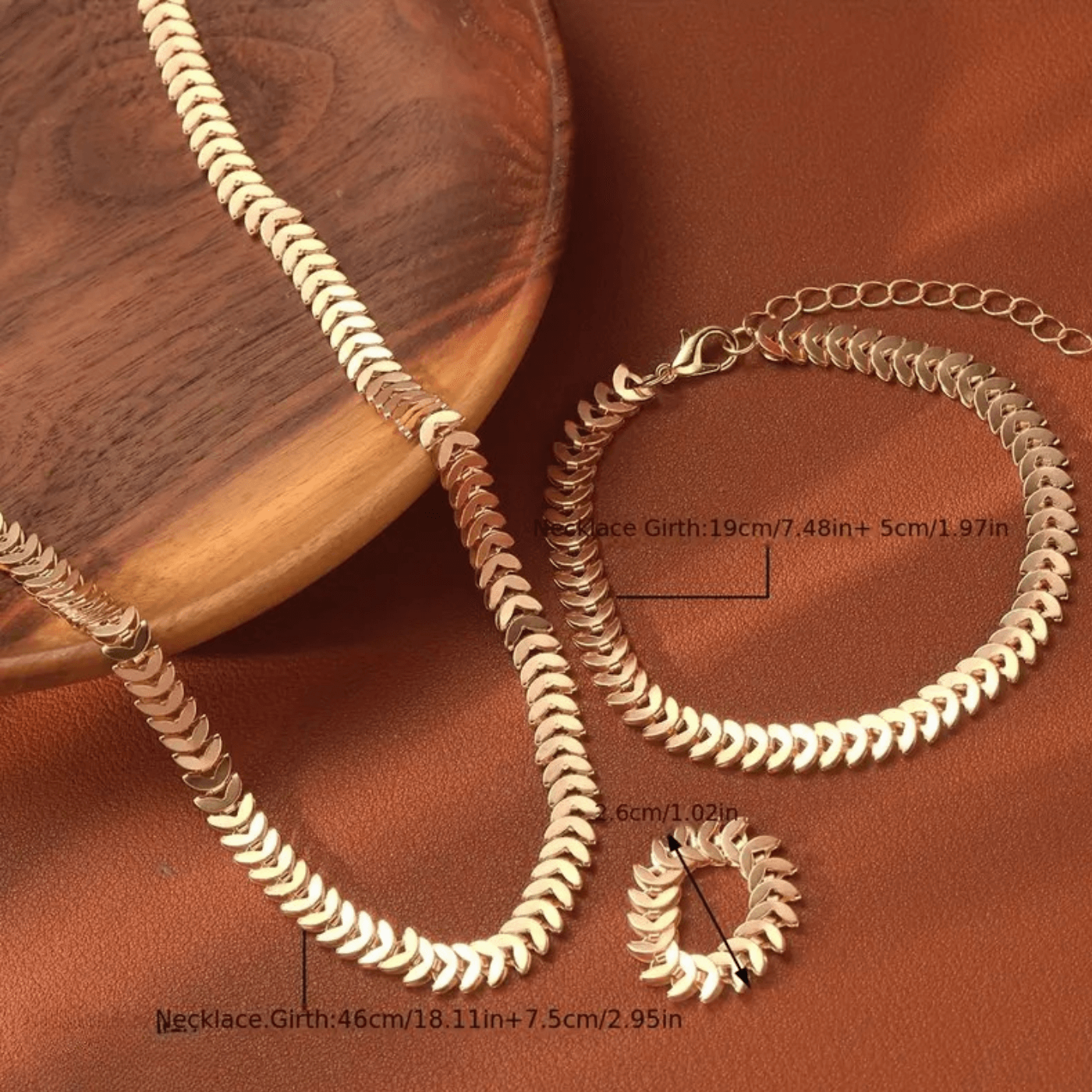 Elegant Gold Chevron Jewelry Set