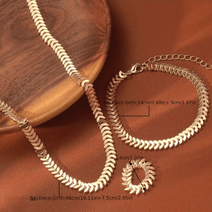 Elegant Gold Chevron Jewelry Set