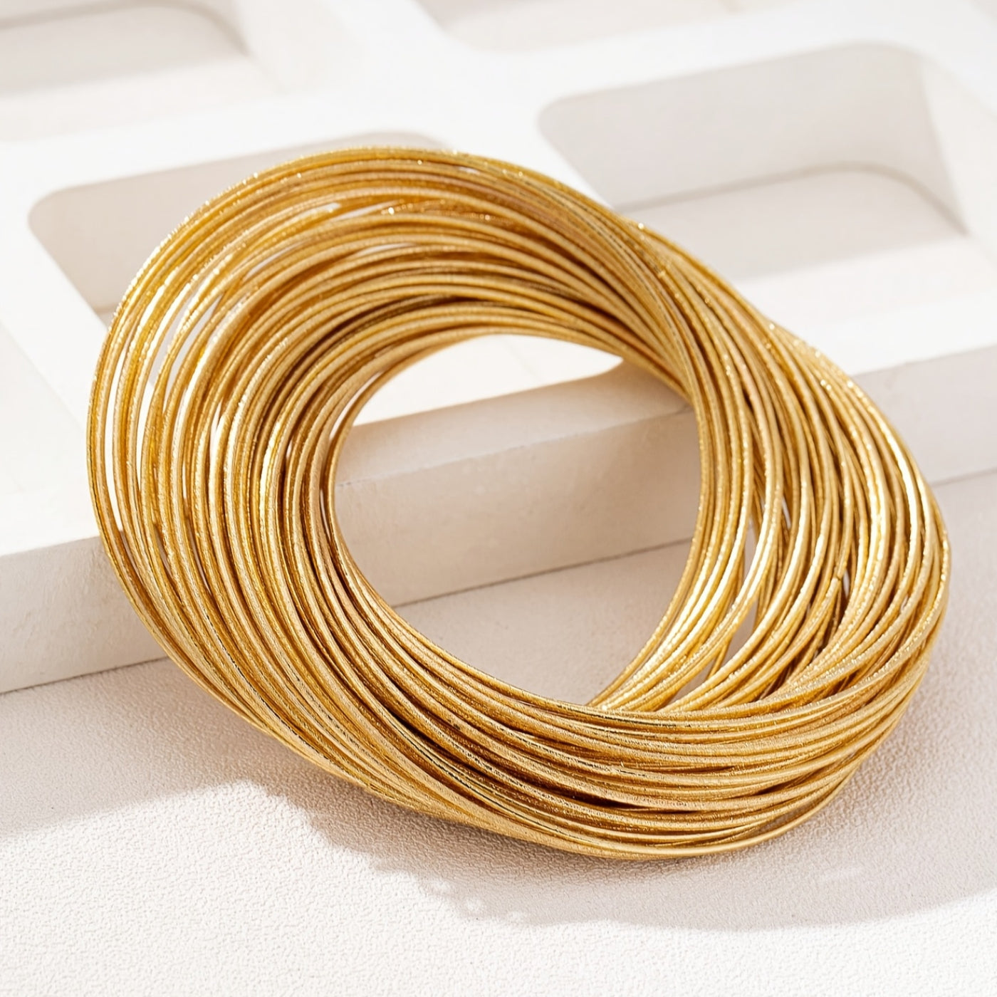 Elegant Gold Coil Bangles