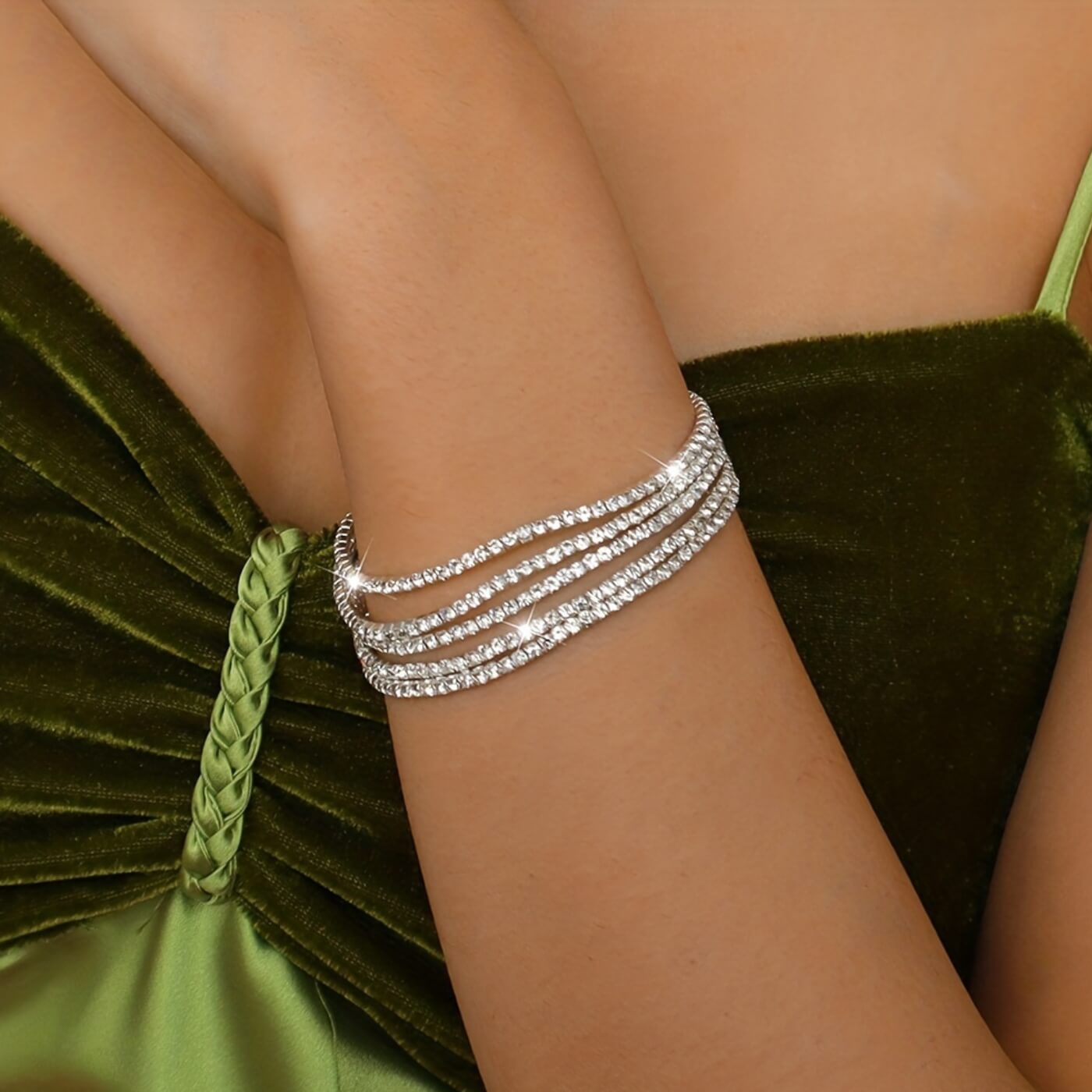 Elegant Gold Crystal Bracelet Stack