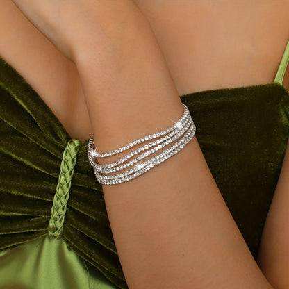 Elegant Gold Crystal Bracelet Stack