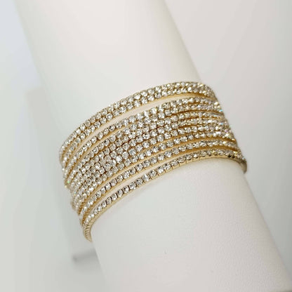Elegant Gold Crystal Bracelet Stack