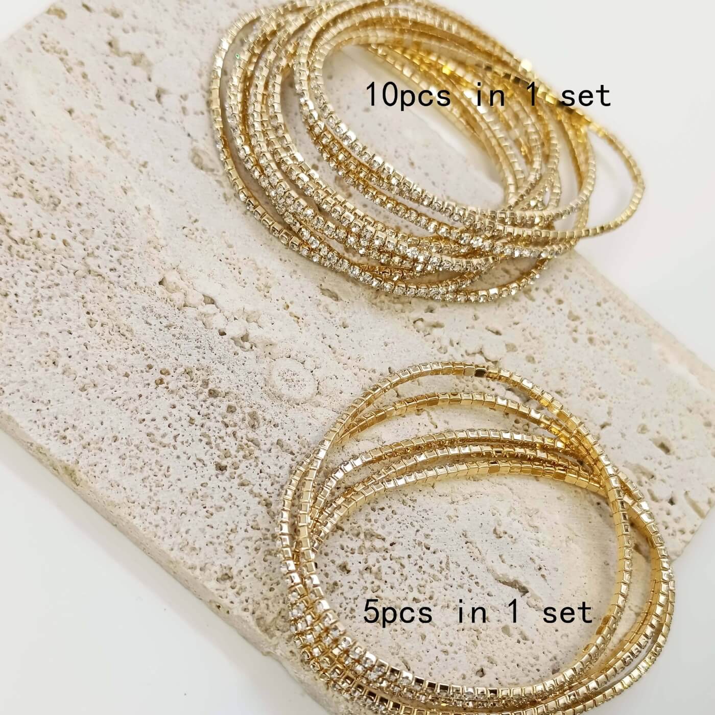 Elegant Gold Crystal Bracelet Stack