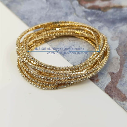 Elegant Gold Crystal Bracelet Stack