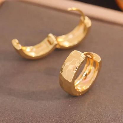 Elegant Gold Wide Hoop Earrings