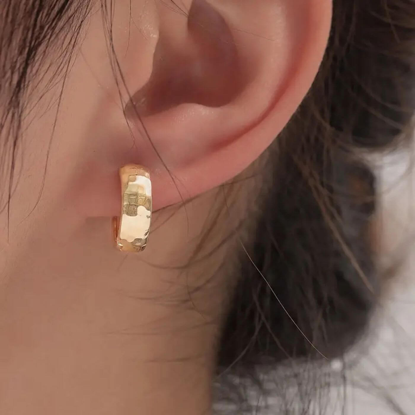 Elegant Gold Wide Hoop Earrings