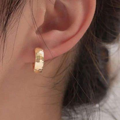 Elegant Gold Wide Hoop Earrings