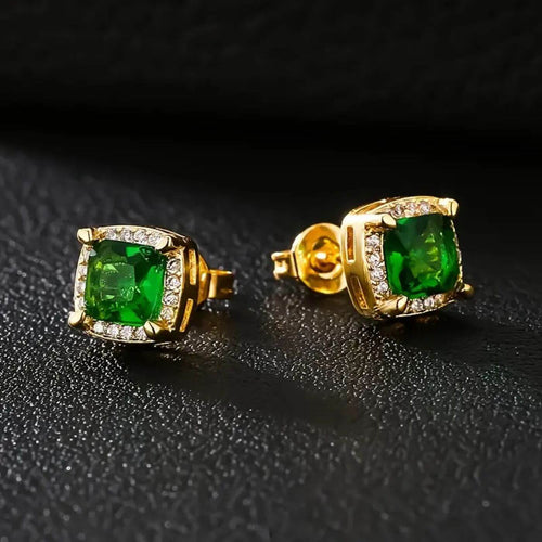 Elegant Green Gemstone Earrings