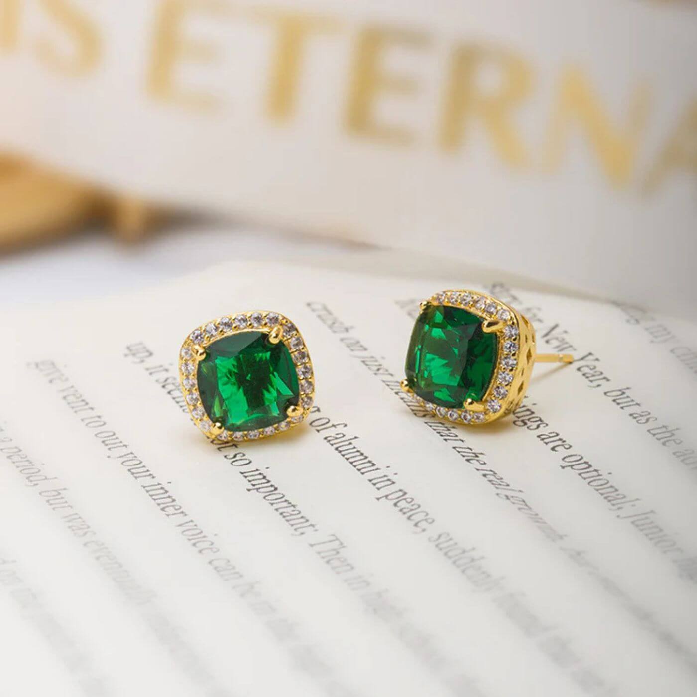 Elegant Green Gemstone Earrings