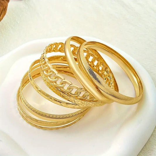 Elegant Layered Bangle Bracelet Set