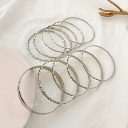 Elegant Layered Bangle Bracelet Set