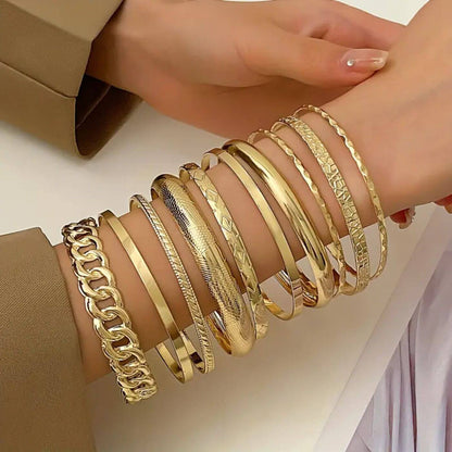 Elegant Layered Bangle Bracelet Set