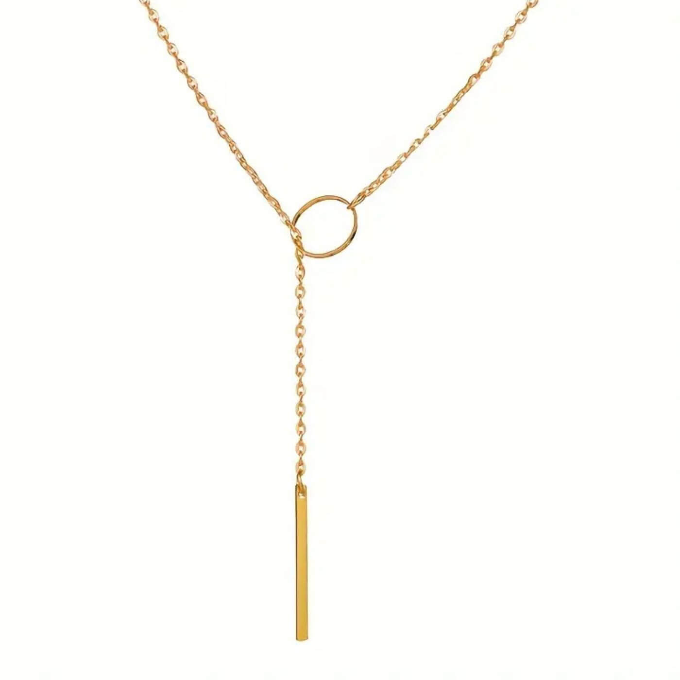 Elegant Minimalist Bar Drop Necklace