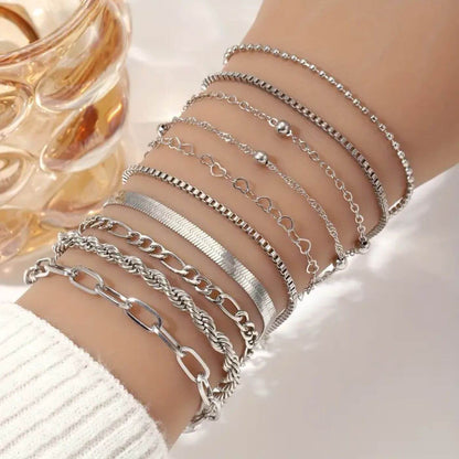 Elegant Multi-Layer Chain Bracelet Set