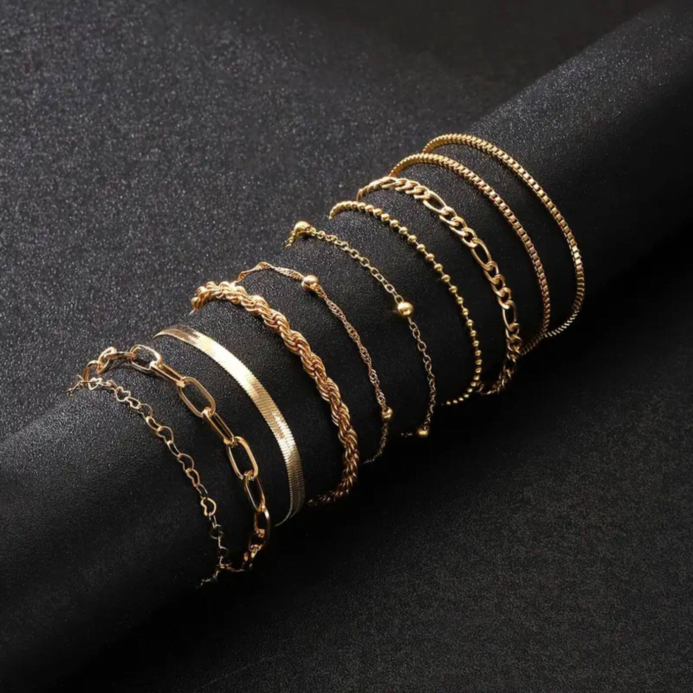 Elegant Multi-Layer Chain Bracelet Set