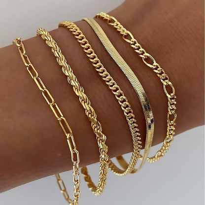 Elegant Multi-Link Bracelet Set