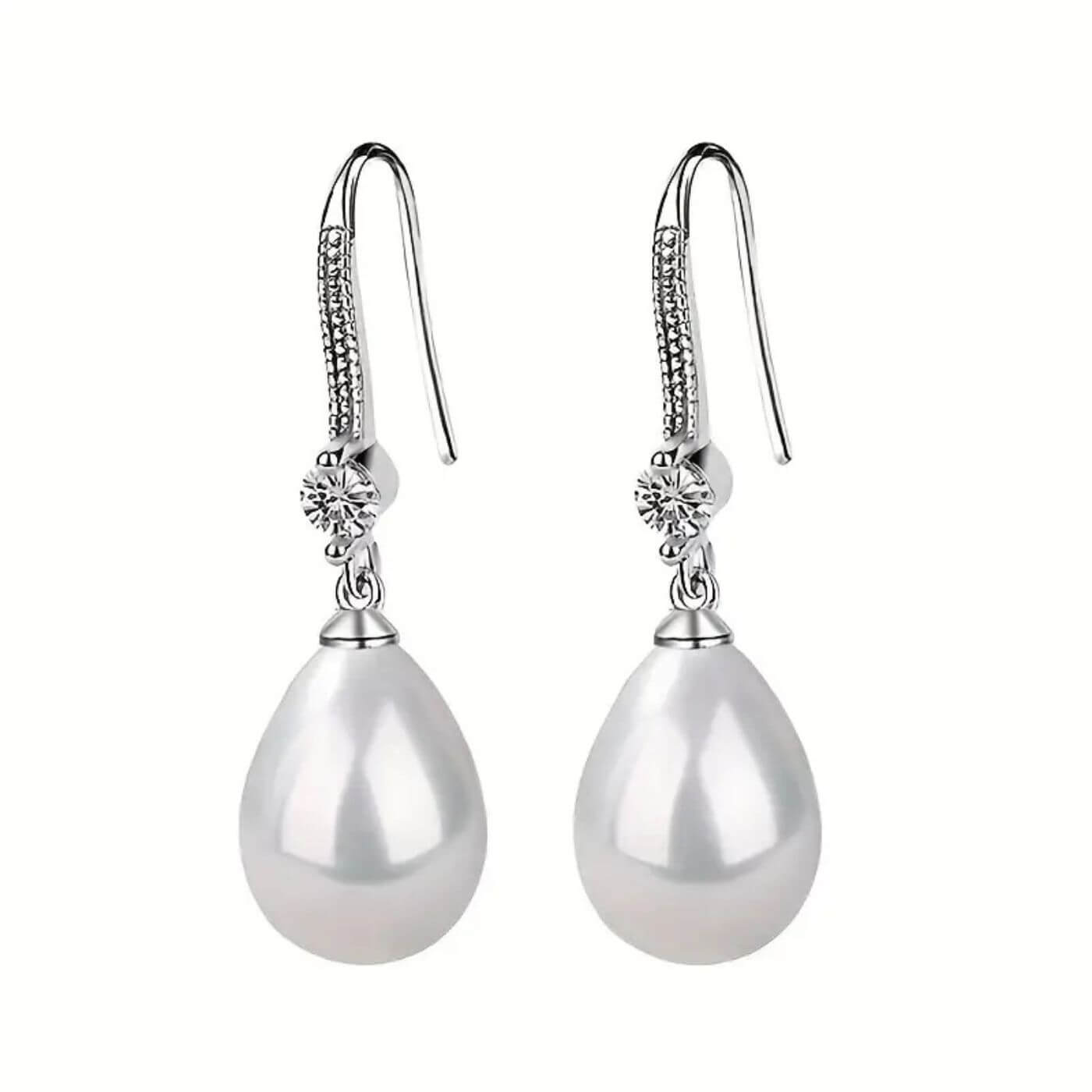Elegant Pearl Crystal Drop Earrings