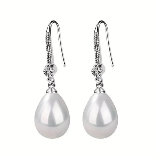 Elegant Pearl Crystal Drop Earrings