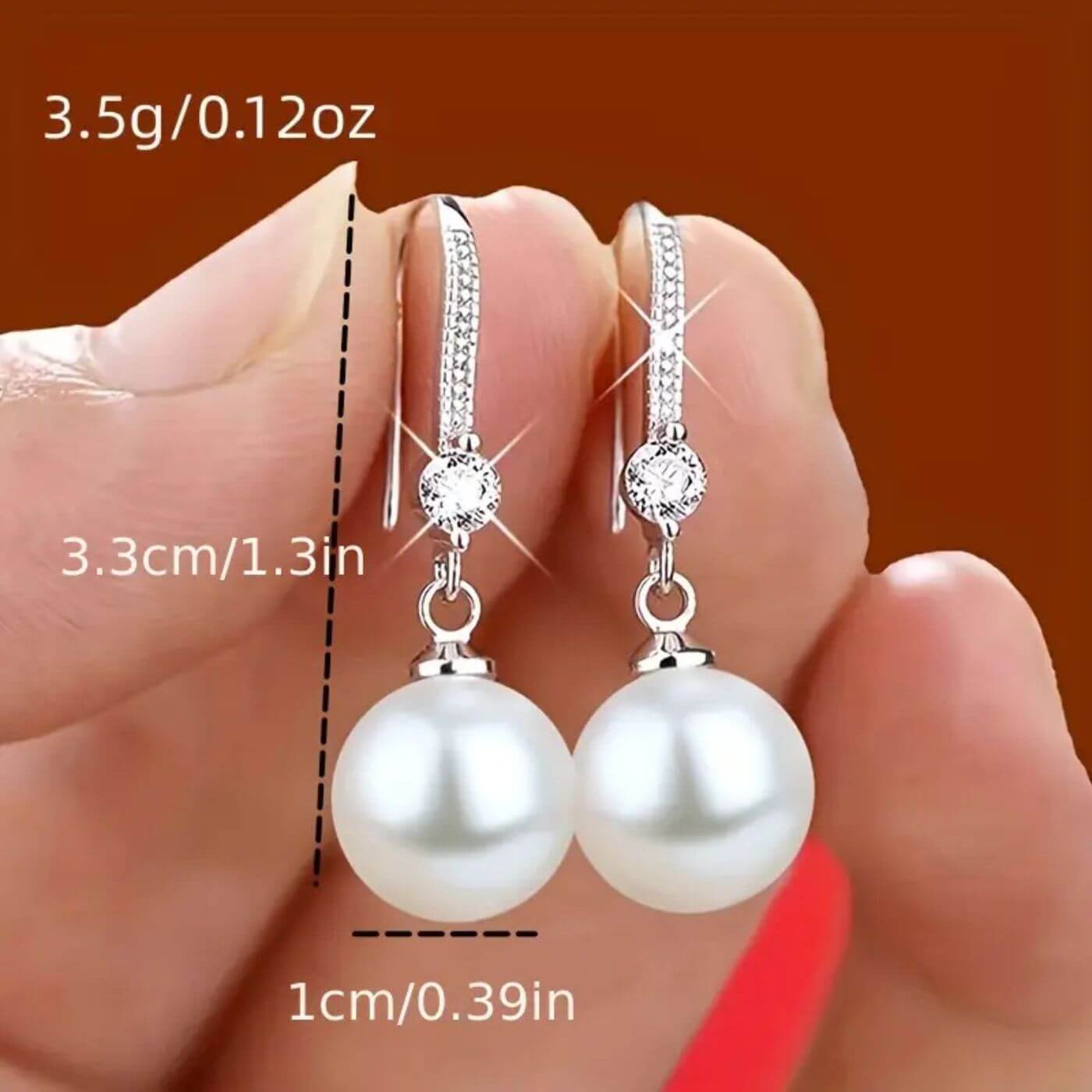 Elegant Pearl Crystal Drop Earrings