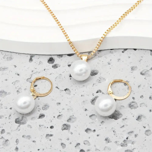 Elegant Pearl Gold Jewelry Set