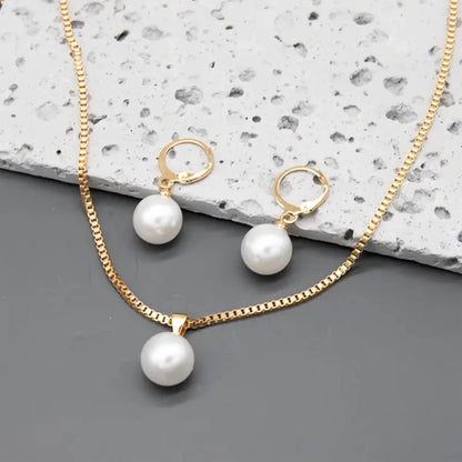 Elegant Pearl Gold Jewelry Set