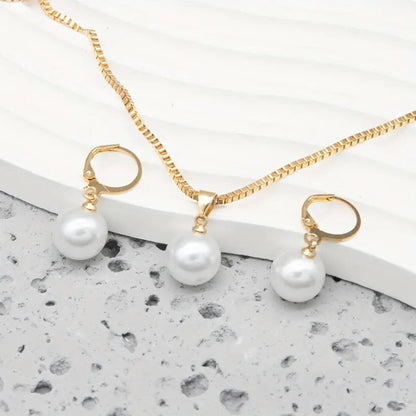 Elegant Pearl Gold Jewelry Set