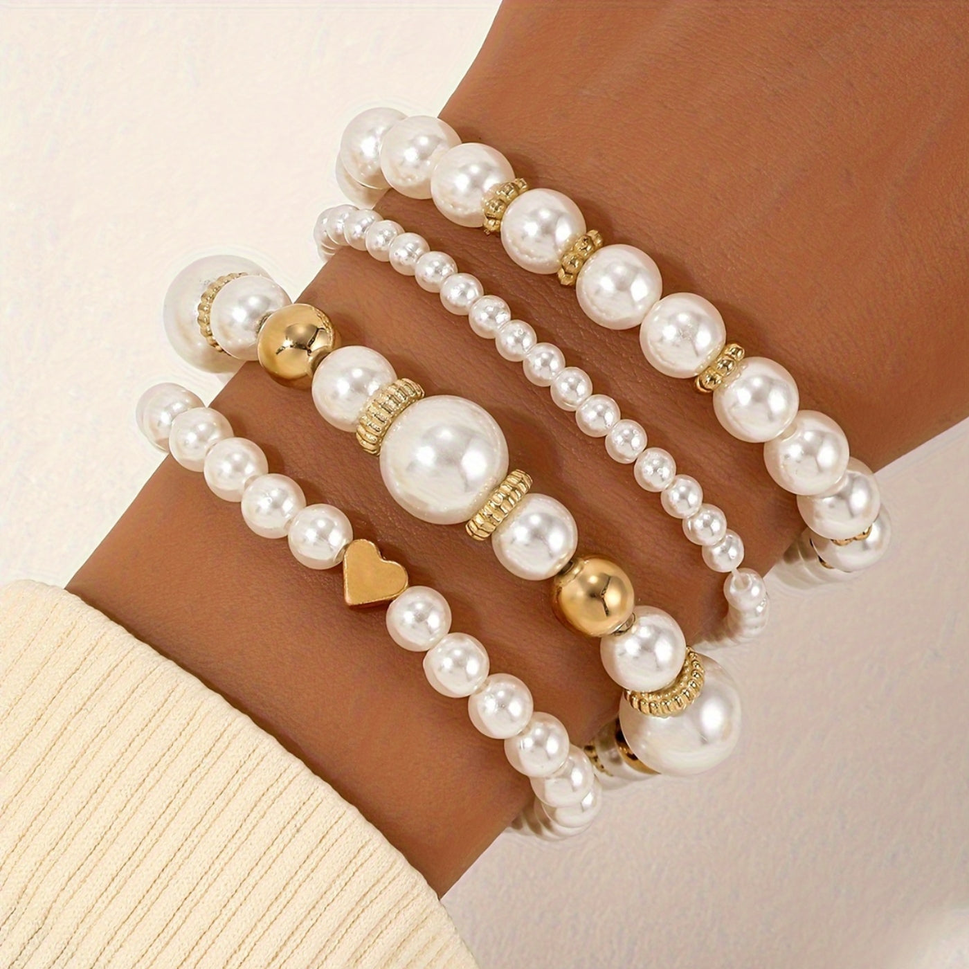 Elegant Pearl Harmony Bracelet Set